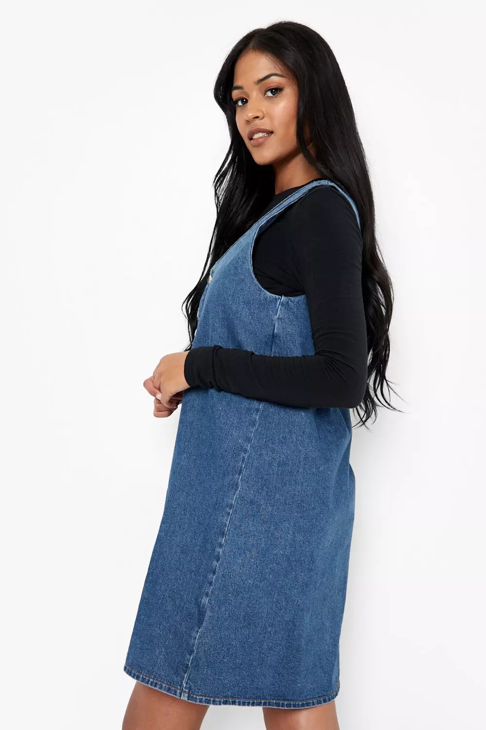 Denim pinafore dress outlet tall